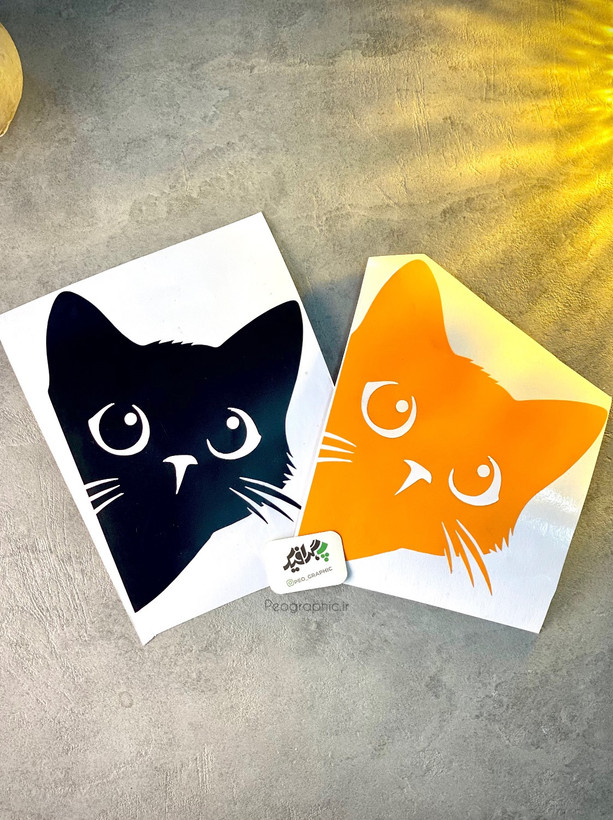 cat vinyl sticker for glass