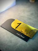 gold acrylic classroom number sign for school door